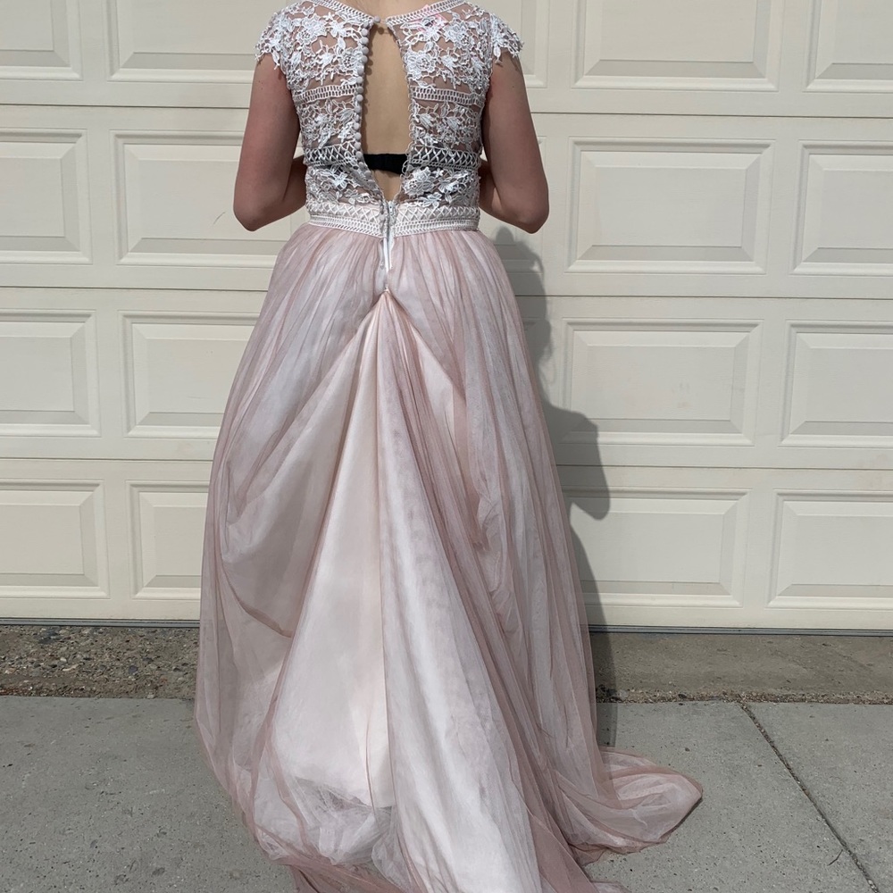Mary’s Bridal Champagne Lace Sheer Wedding Dress - Picture 7 of 15